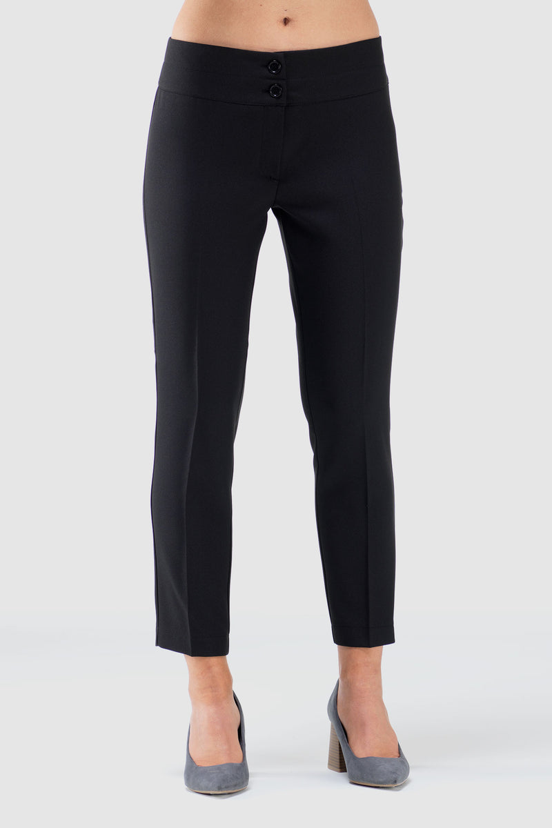 Buy Et Vous Black Slim Fit Ankle Grazer Trousers-Black-14 Online in Bahrain  from Matalan